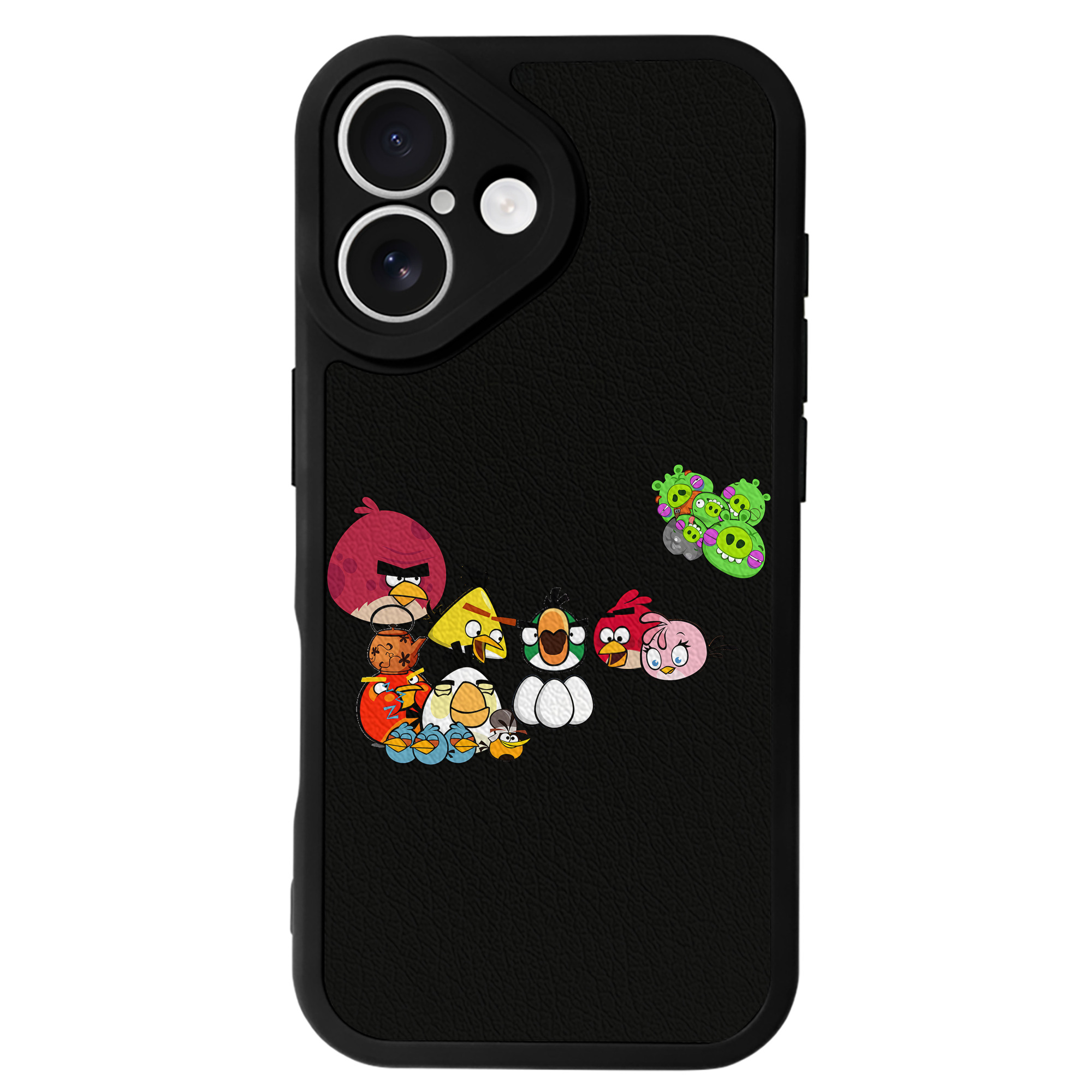 （画像用） Angry Birds アングリーバード 【iPhone 16シリーズ対応】シリコンスマホケース（レザー調） 材質：シリコン